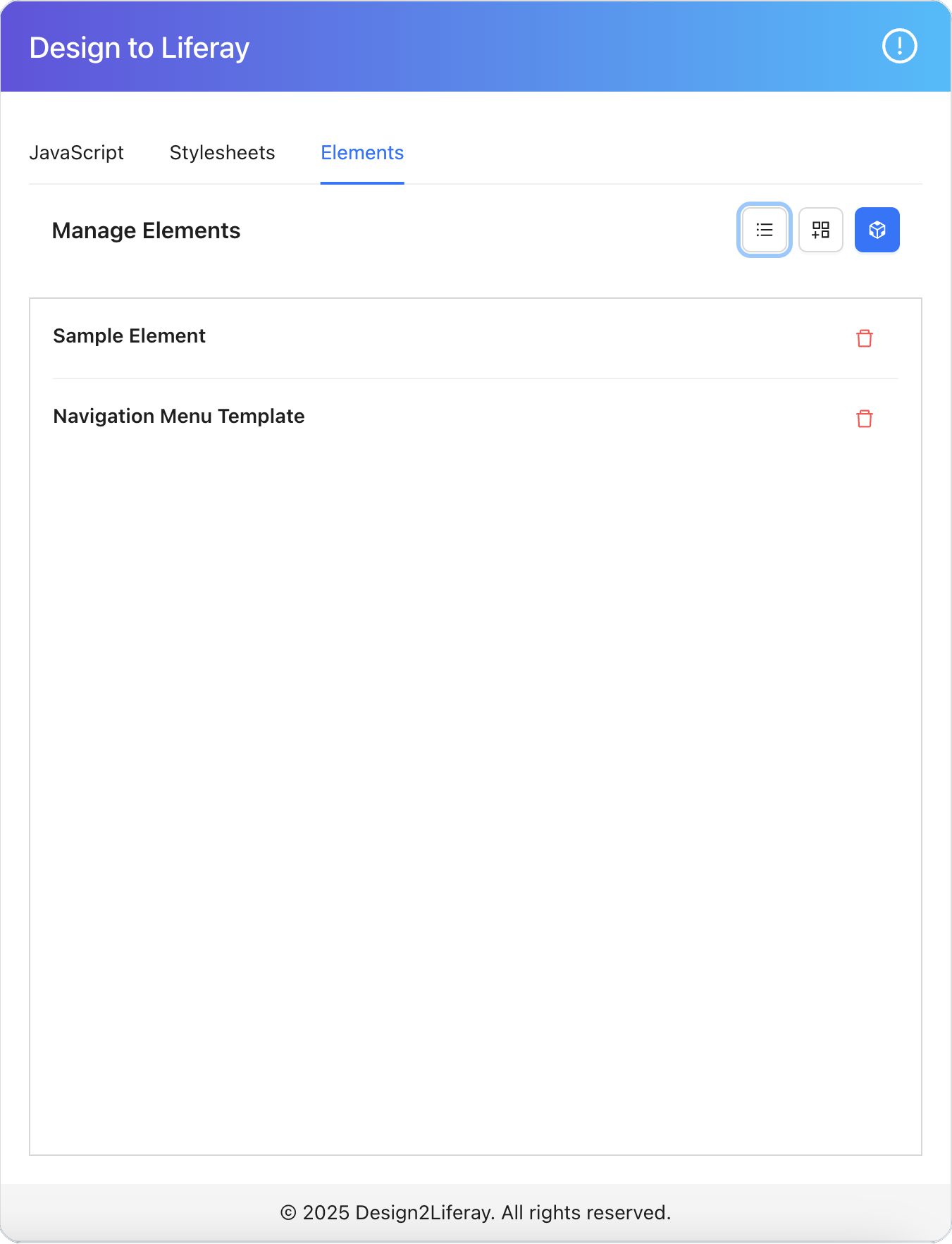 Export Options in Design2Liferay